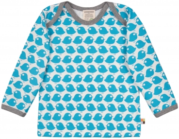 Langarm Shirt Spatzen - Petrol